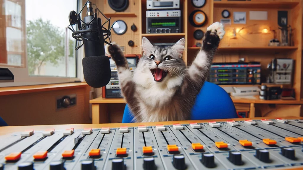giuseppe govinda vittorioso nella radio un anno di vittorie - foto fatta con IA
