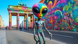 quella volta che ho visto un ufo berlino - copertina racconto ideata con IA da giuseppe govinda