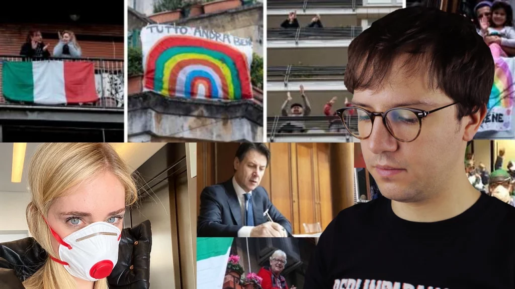Protagonismo ai tempi del coronavirus il commento di giuseppe govinda. Collage vari protagonisti durante il covid. Foto di Giuseppe Govinda.
