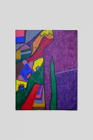 quadro veduta sui campi acrilico su tela di giuseppe govinda opere d'arte moderna collezionismo astratto