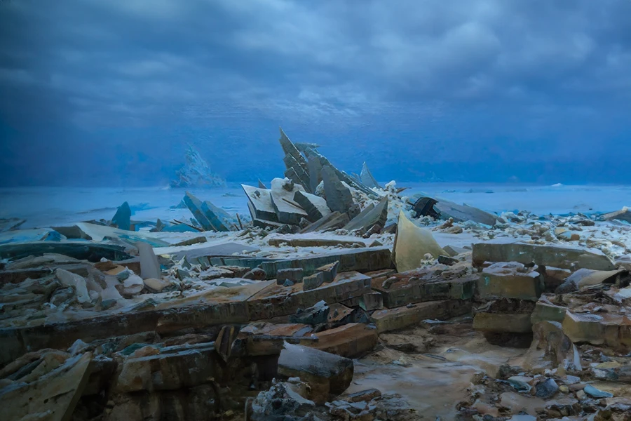 das eismeer di caspar david friedrich modificato per giuseppegovinda.com con l'intelligenza artificiale