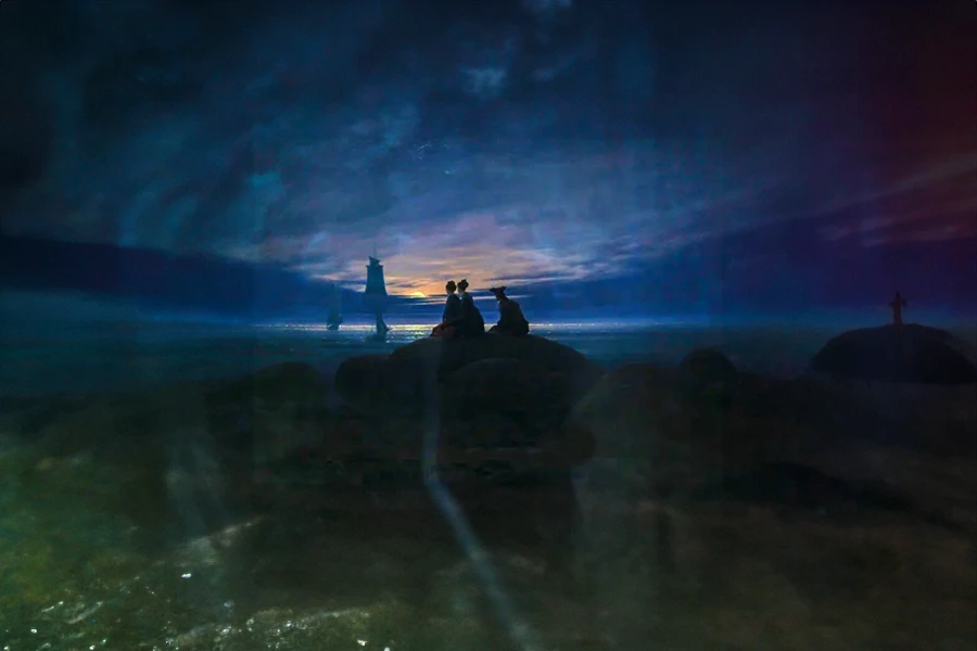 mondaufgang am meer di caspar david friedrich modificato per giuseppegovinda.com con l'intelligenza artificiale