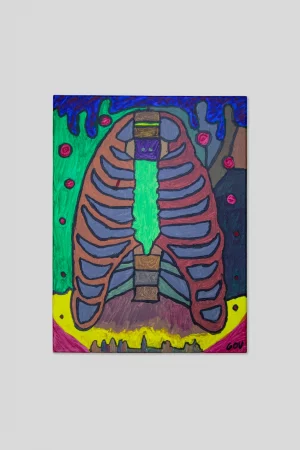 quadro gabbia toracica sulla città acrilico su tela di giuseppe govinda arte contemporanea da collezione
