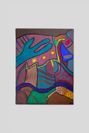 quadro occhio lacrimante e mano a tre dita acrilico su tela di giuseppe govinda arte surrealista contemporanea