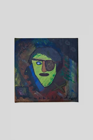 Quadro xander e il drago pop espressionismo acrilico su tela giuseppe govinda arte underground serie tv