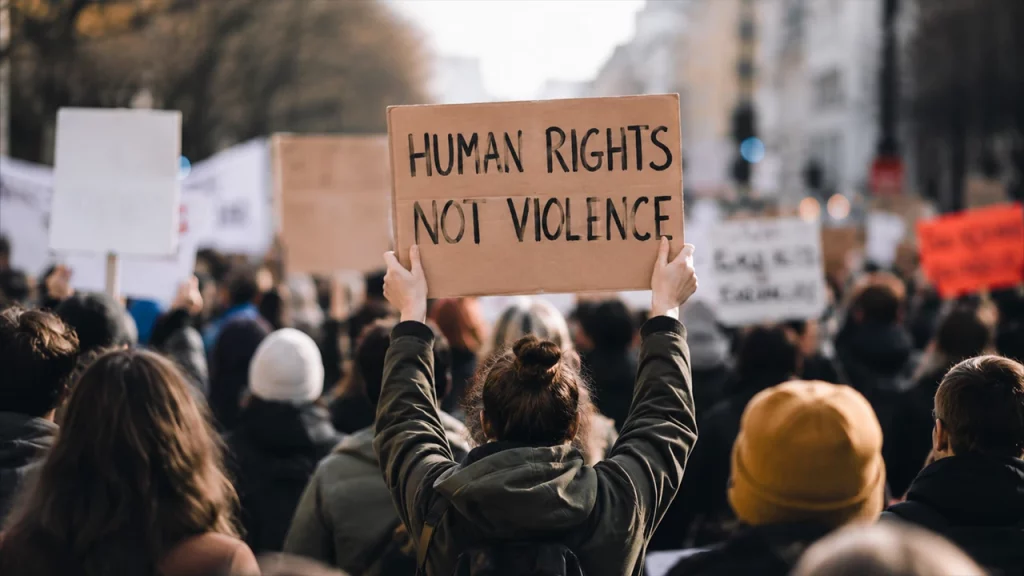 stanco della violenza a berlino durante le manifestazioni